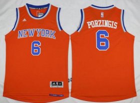 Wholesale Cheap Men\'s New York Knicks #6 Kristaps Porzingis Revolution 30 Swingman 2015-16 Orange Jersey