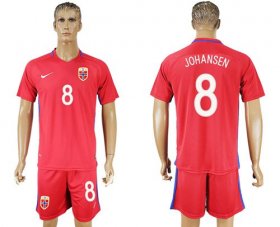 Wholesale Cheap Norway #8 Johansen Home Soccer Country Jersey
