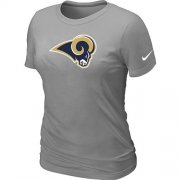 Wholesale Cheap Women's Nike Los Angeles Rams Logo NFL T-Shirt Light Grey