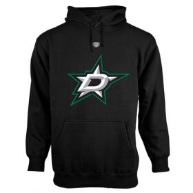 Wholesale Cheap Dallas Stars Old Time Hockey Big Logo with Crest Pullover Hoodie Black