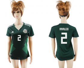 Wholesale Cheap Women\'s Mexico #2 Araujo Home Soccer Country Jersey
