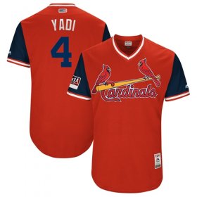 Wholesale Cheap Cardinals #4 Yadier Molina Red \"Yadi\" Players Weekend Authentic Stitched MLB Jersey