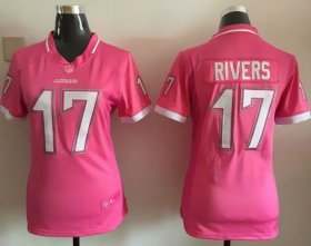 Wholesale Cheap Nike Chargers #17 Philip Rivers Pink Women\'s Stitched NFL Elite Bubble Gum Jersey