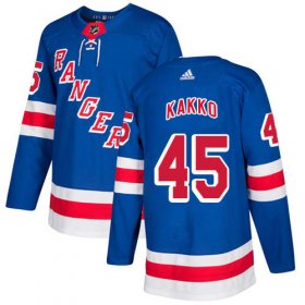 Wholesale Cheap Adidas Rangers #45 Kappo Kakko Royal Blue Home Authentic Stitched Youth NHL Jersey