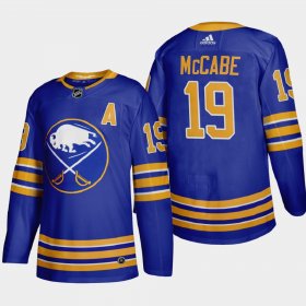 Cheap Buffalo Sabres #19 Jake Mccabe Men\'s Adidas 2020-21 Home Authentic Player Stitched NHL Jersey Royal Blue