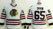 Wholesale Cheap Blackhawks #65 Andrew Shaw White Stitched Youth NHL Jersey