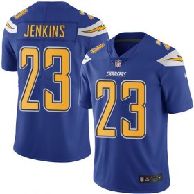 Wholesale Cheap Nike Chargers #23 Rayshawn Jenkins Electric Blue Men\'s Stitched NFL Limited Rush Jersey