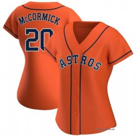 Wholesale Cheap Women\'s Houston Astros #20 Chas McCormick Orange Stitched MLB Cool Base Nike Jersey