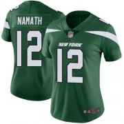 Wholesale Cheap Nike Jets #12 Joe Namath Green Team Color Women's Stitched NFL Vapor Untouchable Limited Jersey