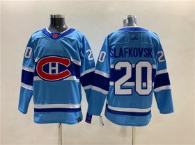 Wholesale Cheap Men\'s Montreal Canadiens #20 Juraj Slafkovsky 2022-23 Reverse Retro Stitched Jersey