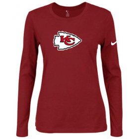 Wholesale Cheap Women\'s Nike Kansas City Chiefs Of The City Long Sleeve Tri-Blend NFL T-Shirt Red