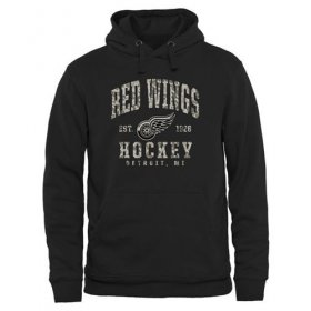 Wholesale Cheap Men\'s Detroit Red Wings Black Camo Stack Pullover Hoodie