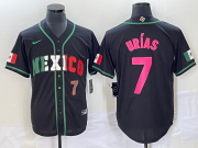 Wholesale Cheap Men's Mexico Baseball #7 Julio Urias Number 2023 Black World Baseball Classic Stitched Jersey2