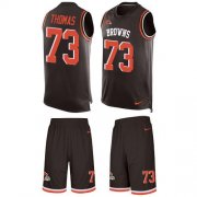 Wholesale Cheap Nike Browns #73 Joe Thomas Brown Team Color Men's Stitched NFL Limited Tank Top Suit Jersey