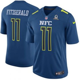 Wholesale Cheap Nike Cardinals #11 Larry Fitzgerald Navy Men\'s Stitched NFL Game NFC 2017 Pro Bowl Jersey