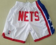 Wholesale Cheap Men's Brooklyn Nets White Just Don Shorts Swingman Shorts