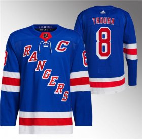 Wholesale Cheap Men\'s New York Rangers #8 Jacob Trouba Blue Stitched Jersey