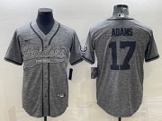 Wholesale Cheap Men's Las Vegas Raiders #17 Davante Adams Gray With Patch Cool Base Stitched Baseball Jersey