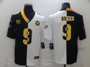 Wholesale Cheap Men's New Orleans Saints #9 Drew Brees Black White Two Tone 2021 Vapor Untouchable Stitched NFL Nike Limited Jersey