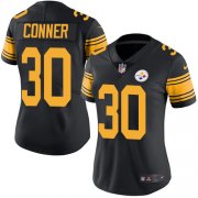 Wholesale Cheap Nike Steelers #30 James Conner Black Women's Stitched NFL Limited Rush Jersey