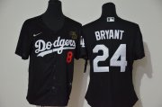 Wholesale Cheap Los Angeles Dodgers #8 #24 Kobe Bryant Women Nike Black Cool Base 2020 KB Patch MLB Jersey
