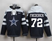 Wholesale Cheap Nike Cowboys #72 Travis Frederick Navy Blue Player Pullover NFL Hoodie