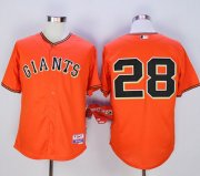 Wholesale Cheap Giants #28 Buster Posey Orange Old Style "Giants" Stitched MLB Jersey