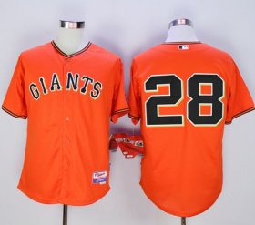 Wholesale Cheap Giants #28 Buster Posey Orange Old Style \"Giants\" Stitched MLB Jersey