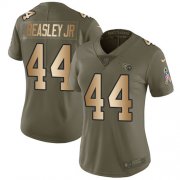 Wholesale Cheap Nike Titans #44 Vic Beasley Jr Olive/Gold Women's Stitched NFL Limited 2017 Salute To Service Jersey