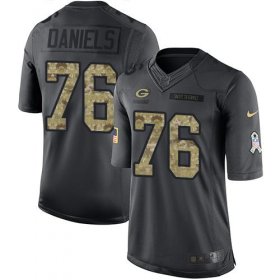Wholesale Cheap Nike Packers #76 Mike Daniels Black Men\'s Stitched NFL Limited 2016 Salute To Service Jersey