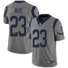 Wholesale Cheap Nike Rams #23 Cam Akers Gray Men\'s Stitched NFL Limited Inverted Legend Jersey