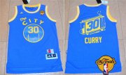 Wholesale Cheap Men's Golden State Warriors #30 Stephen Curry Retro Blue 2016 The NBA Finals Patch Jersey