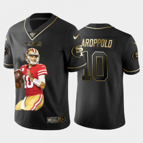 Cheap San Francisco 49ers #10 Jimmy Garoppolo Nike Team Hero 1 Vapor Limited NFL 100 Jersey Black Golden