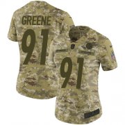 Wholesale Cheap Nike Steelers #91 Kevin Greene Camo Women's Stitched NFL Limited 2018 Salute to Service Jersey