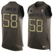 Wholesale Cheap Nike Panthers #58 Thomas Davis Sr Green Men's Stitched NFL Limited Salute To Service Tank Top Jersey