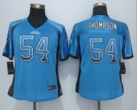 Wholesale Cheap Nike Panthers #54 Shaq Thompson Blue Alternate Women\'s Stitched NFL Elite Drift Fashion Jersey