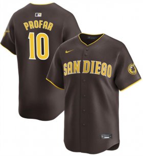 Cheap Men\'s San Diego Padres #10 Jurickson Profar Brown 2024 Away Limited Baseball Stitched Jersey