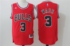 Wholesale Cheap Men\'s Chicago Bulls #3 Dwyane Wade Red White Revolution 30 Swingman Adidas Basketball Jersey