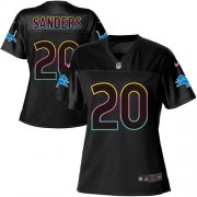 Wholesale Cheap Nike Lions #20 Barry Sanders Black Women's NFL Fashion Game Jersey
