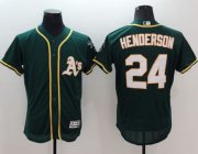 Wholesale Cheap Athletics #24 Rickey Henderson Green Flexbase Authentic Collection Stitched MLB Jersey