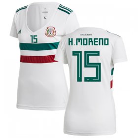 Wholesale Cheap Women\'s Mexico #15 H.Moreno Away Soccer Country Jersey