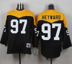 Wholesale Cheap Mitchell And Ness 1967 Steelers #97 Cameron Heyward Black/Yelllow Throwback Men\'s Stitched NFL Jersey
