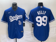 Cheap Men's Los Angeles Dodgers #99 Joe Kelly Blue Stitched Cool Base Nike Jersey