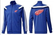 Wholesale Cheap NHL Detroit Red Wings Zip Jackets Blue-4