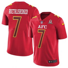 Wholesale Cheap Nike Steelers #7 Ben Roethlisberger Red Men\'s Stitched NFL Limited AFC 2017 Pro Bowl Jersey