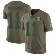 Wholesale Cheap Nike Jets #11 Robby Anderson Olive Youth Stitched NFL Limited 2017 Salute to Service Jersey