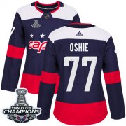 Wholesale Cheap Adidas Capitals #77 T.J. Oshie Navy Authentic 2018 Stadium Series Stanley Cup Final Champions Women's Stitched NHL Jersey
