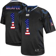 Wholesale Cheap Nike Colts #1 Pat McAfee Black Men's Stitched NFL Elite USA Flag Fashion Jersey