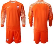 Wholesale Cheap Poland Blank Orange Goalkeeper Long Sleeves Soccer Country Jersey