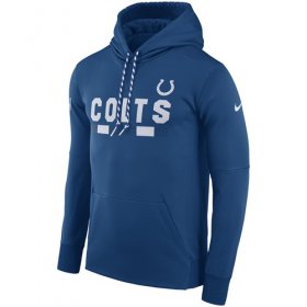 Wholesale Cheap Men\'s Indianapolis Colts Nike Royal Sideline ThermaFit Performance PO Hoodie